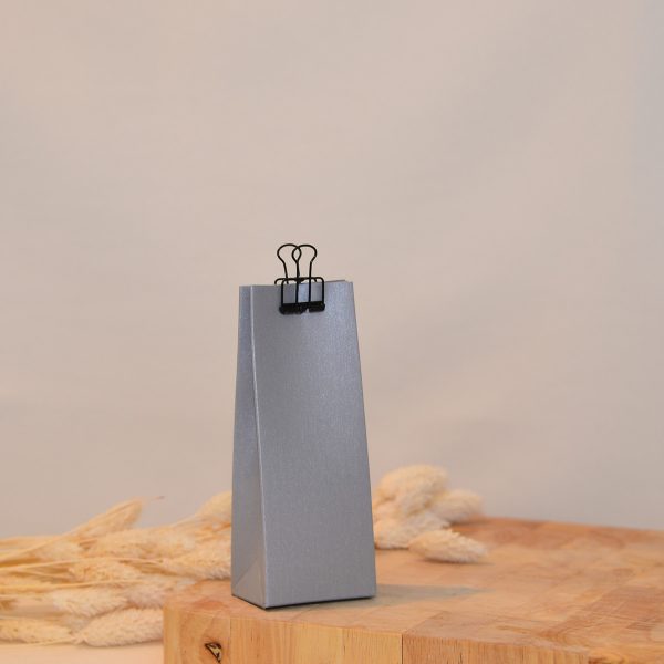 Hoog doosje: Parelmoer metallic // Voor doopsuiker of suikerbonen // Licht grijs