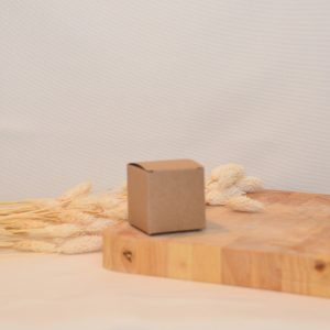 Kubusje of kubus doosje: Muskat // Voor doopsuiker of suikerbonen // Bruin karton
