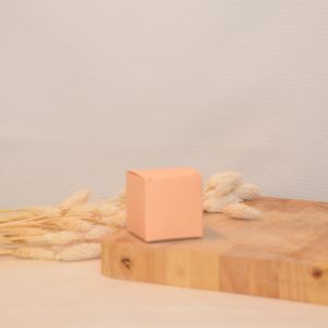 Kubusje of kubus doosje: Perzik // Voor doopsuiker of suikerbonen // Oranje