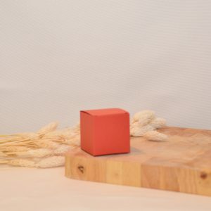 Kubusje of kubus doosje: Terracotta // Voor doopsuiker of suikerbonen // Bruin