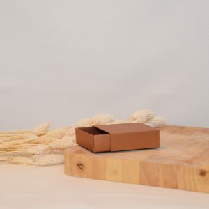 Vierkant schuifdoosje: parelmoer koper // Voor doopsuiker of suikerbonen // parelmoer koper