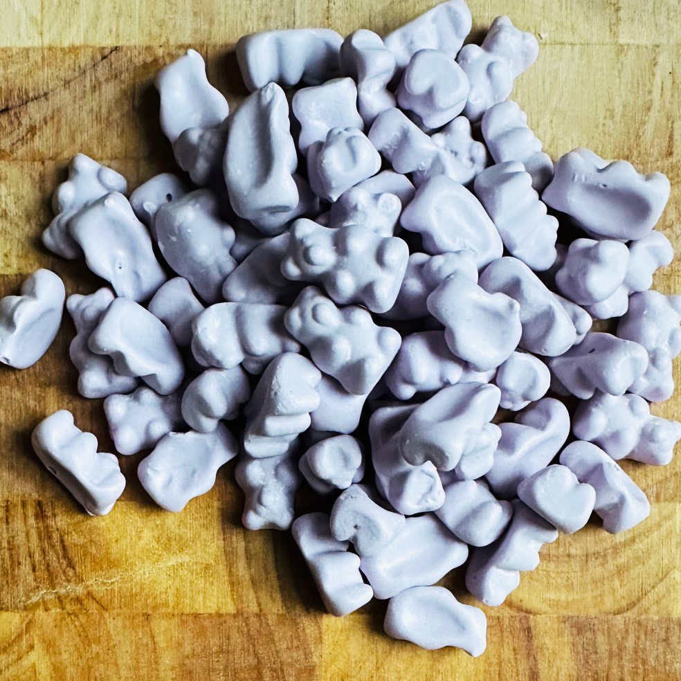 Vegan beertjes - Paars - Snoep geboorte - Smaak bosbes