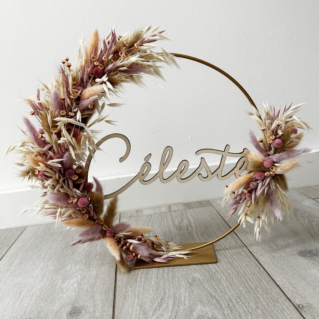 Flowerhoop Celesete Roos Perzik Beige