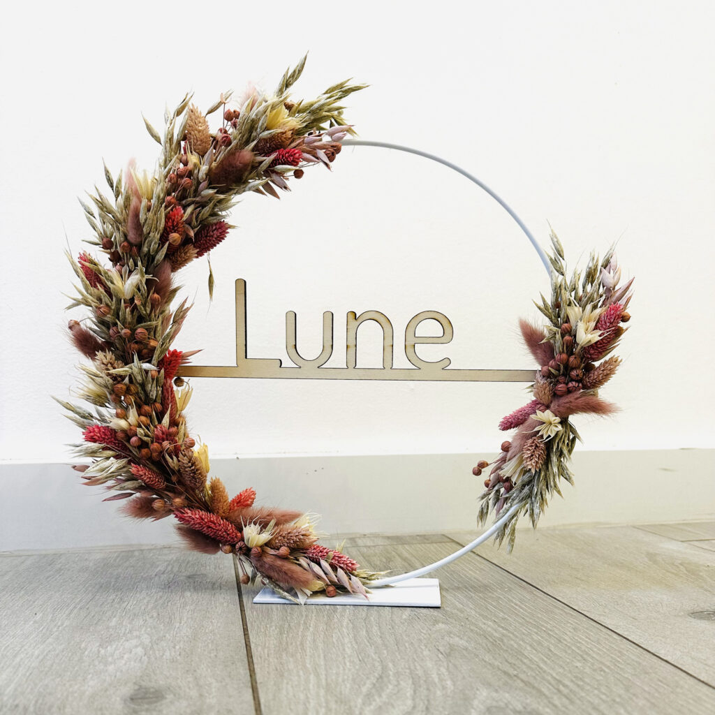 Flowerhoop Lune roze beige